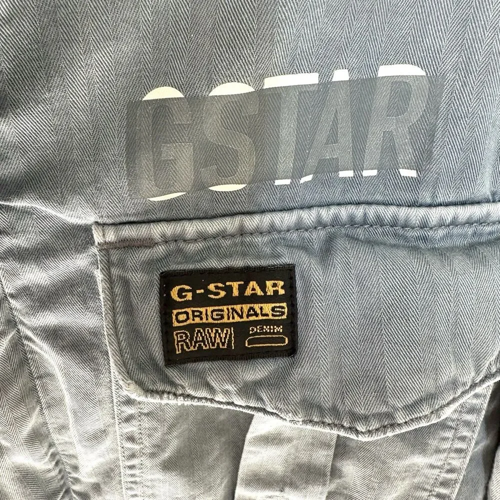 G-star Raw Shoreline Jacket Women’s Lg Utility Cinch Waist Blue Streetwear Cabin